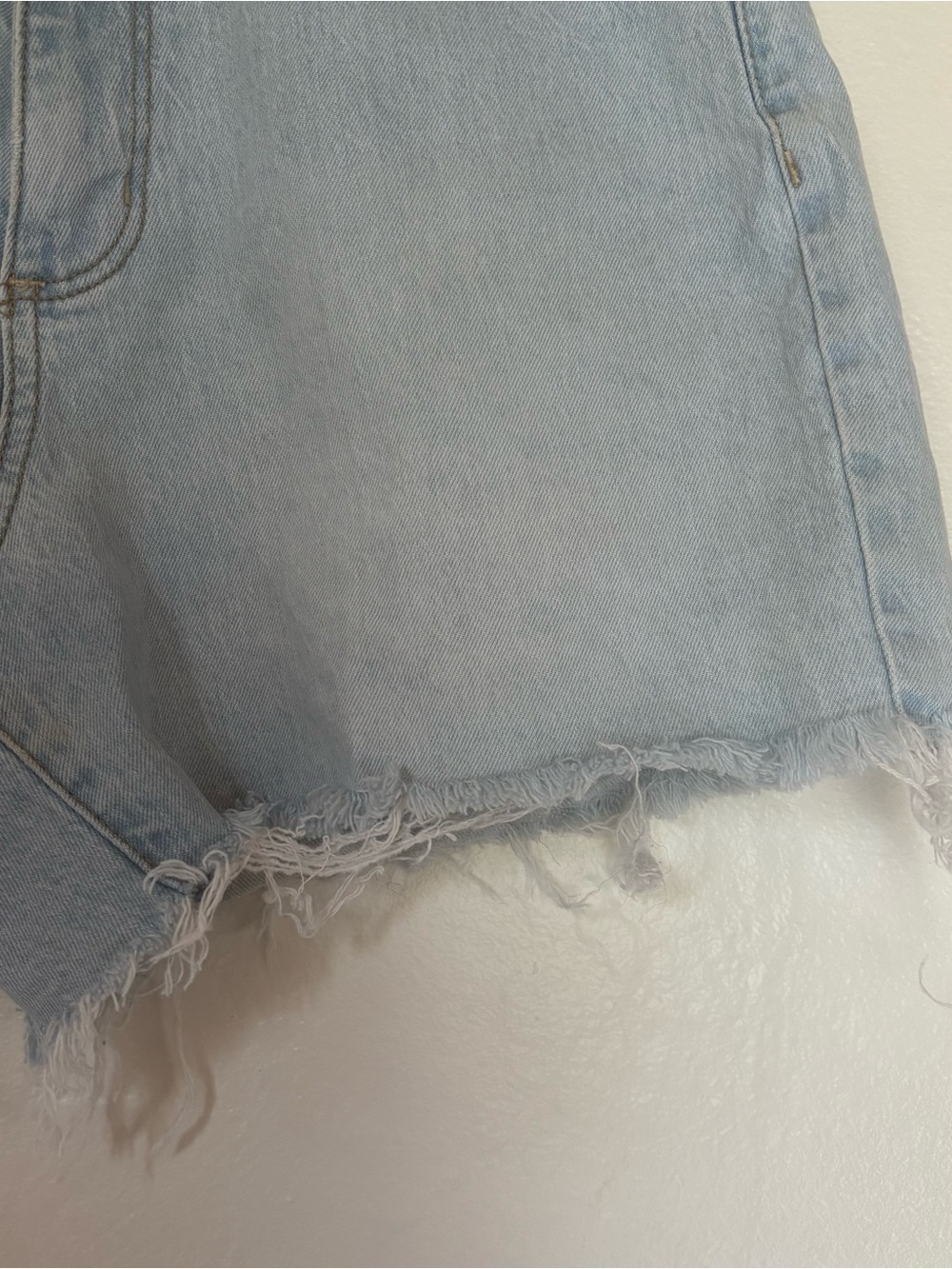 Universal Thread Light Blue High-Rise Denim Shorts with Frayed Hem - Picture 7 of 12